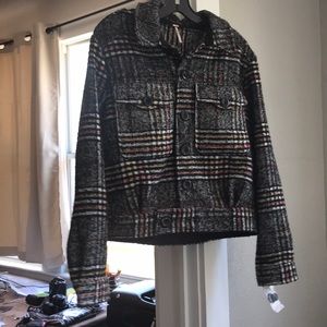 Plaid free people coat